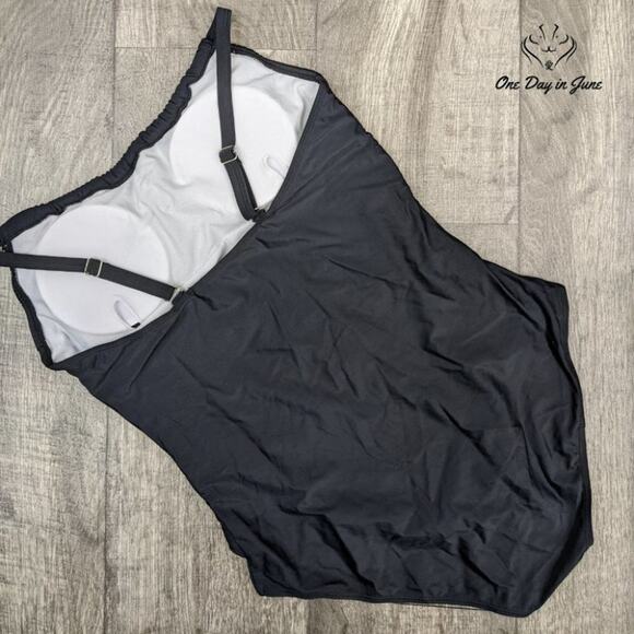 Amzbrly Scoop Neck One Piece Retro Swimsuit Adjustable Straps Size XL - Picture 2 of 2